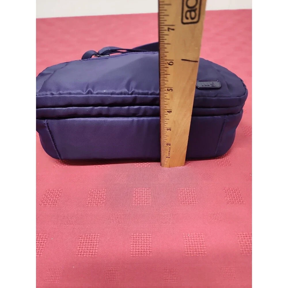 Lug Scoop Medium Top Handle Crossbody Bag In Purple RFID Pocket Travel Friendly